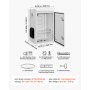 VEVOR Caja de Distribución Eléctrica de Acero Laminado en Frío, Armario de Distribución Impermeable con Termostato y Ventilador, Placa de Montaje, Carcasa Abatible, Montaje en Pared, 40 x 30 x 60 cm