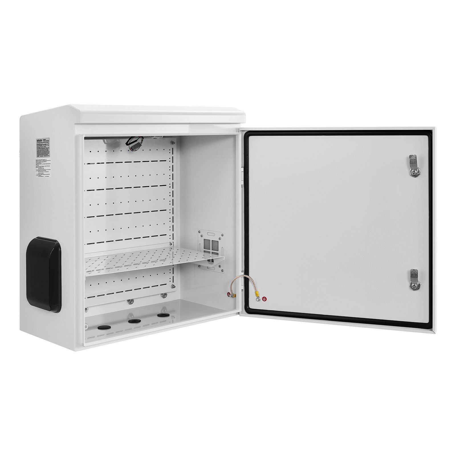 VEVOR Caja de Distribución Eléctrica de Acero Laminado en Frío, Armario de Distribución Impermeable con Termostato y Ventilador, Placa de Montaje, Carcasa Abatible, Montaje en Pared, 60 x 30 x 60 cm