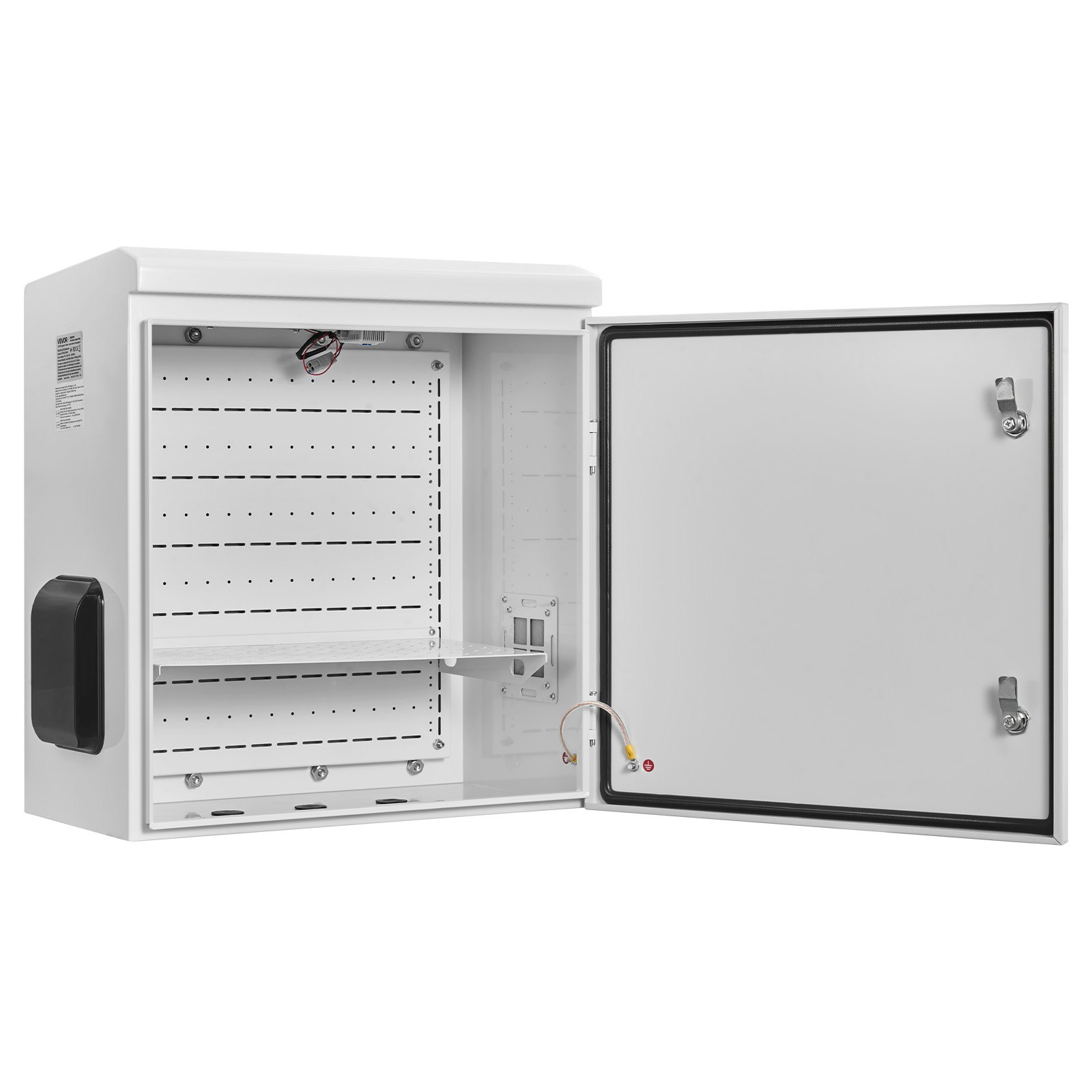 VEVOR Caja de Distribución Eléctrica de Acero Laminado en Frío, Armario de Distribución Impermeable con Termostato y Ventilador, Placa de Montaje, Carcasa Abatible, Montaje en Pared, 60 x 30 x 60 cm