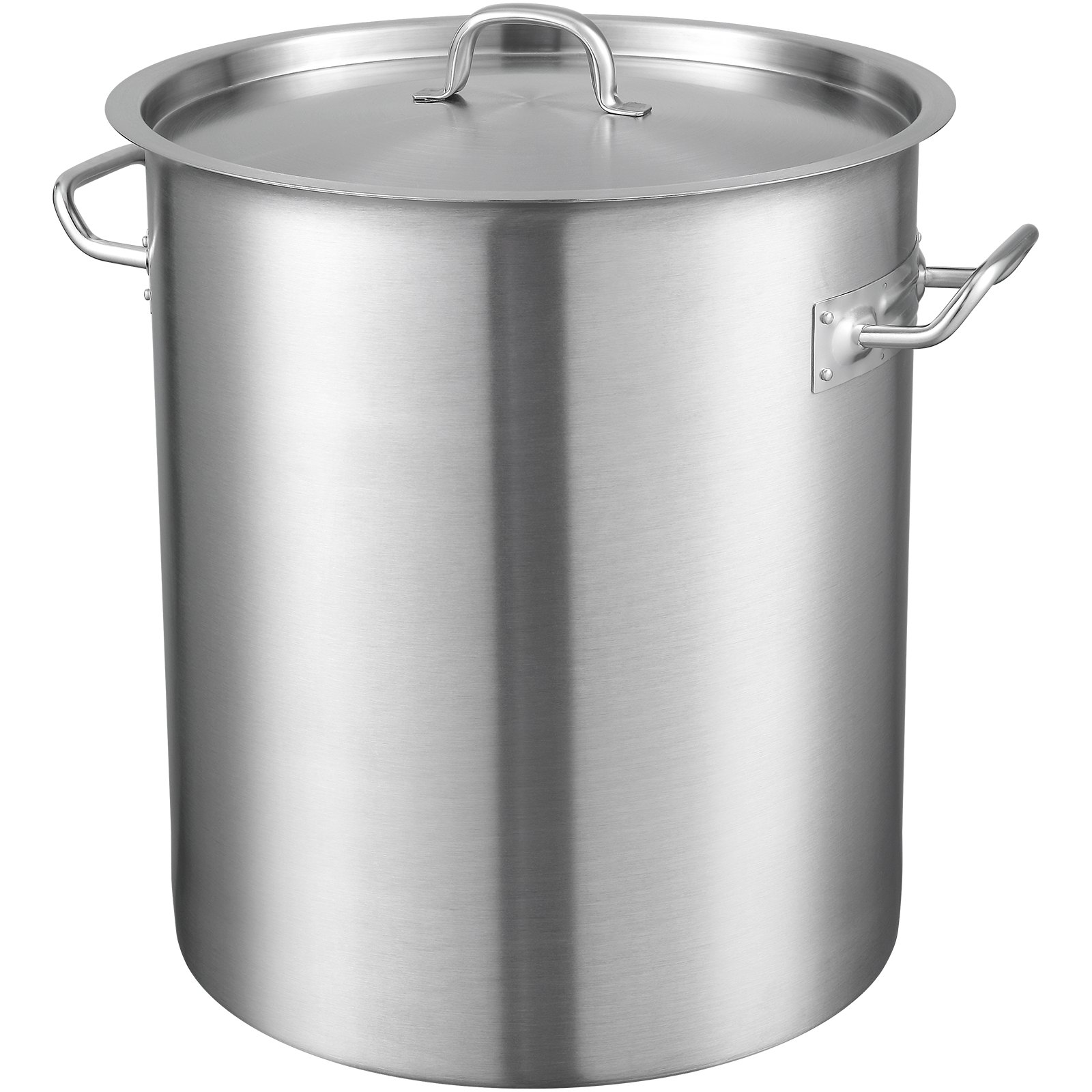 VEVOR Olla para Sopa 39,7 L Olla con Tapa y Asa Diámetro de 35 cm Alto de 41 cm Olla Grande de Acero Inoxidable 18/8 con Asa y Tapa, Llama Abierta e Inducción para Eventos Comerciales, Restaurantes