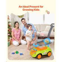 VEVOR Coche de Empuje para Montar, Andador de 830 x 420 x 880 mm con Barandilla, Asa y Espacio de Almacenamiento Bajo el Asiento, Capacidad de Carga de 25 kg, para Niños de 19 a 36 Meses