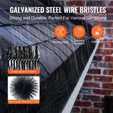 VEVOR Cepillo para Canalones 20 Piezas Longitud Total de 18,3 m Diámetro de 110 mm Protector de Hojas Cepillo de Limpieza para Canalones de 12,7 cm Elimina Fácilmente Hojas y Escombros del Techo