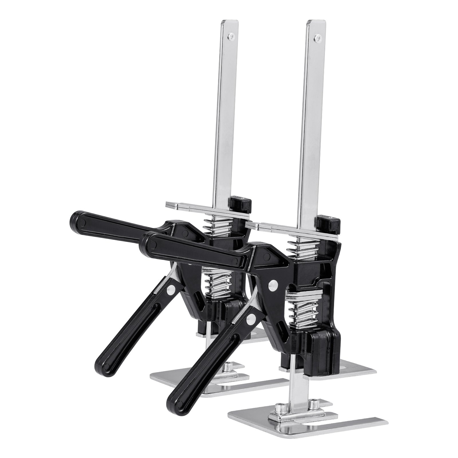 VEVOR Brazo Ahorrador de Trabajo 2 Piezas Carga de 150 kg Elevación hasta 180 mm Levantador Manual de Placas de Metal Estable con Nivel Magnético para Puertas, Ventanas, Muebles, Carpintería, Negro