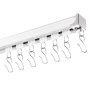 VEVOR Riel para Cortina de Techo de 5,4 m Sistema de Riel Deslizante para Cortinas con Ganchos y Herrajes, Riel Divisor de Ambientes de Montaje en Techo o Pared para Sala de Estar, Dormitorio, Blanco
