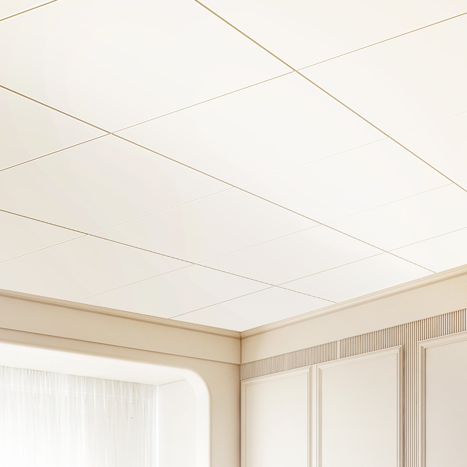 VEVOR Paneles de Techo de Poliestireno 12 Piezas Paneles de Techo de Plástico para Pegar 603x603 mm Instalación Fácil Revestimiento de Techo de Sótano para Decoración del Hogar, Oficina, Blanco