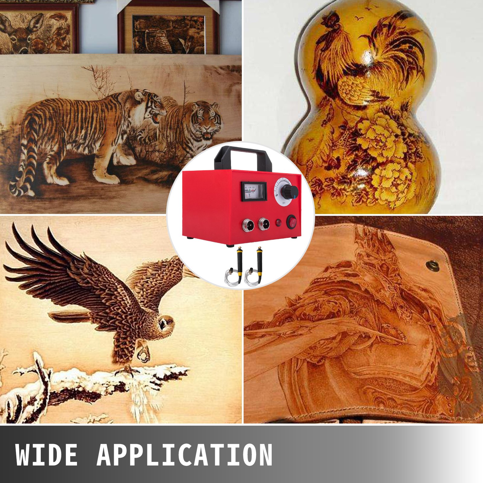 Máquina Pirograbadora 100w Grabado Proceso Arte Calabaza 2 Soportes De Madera