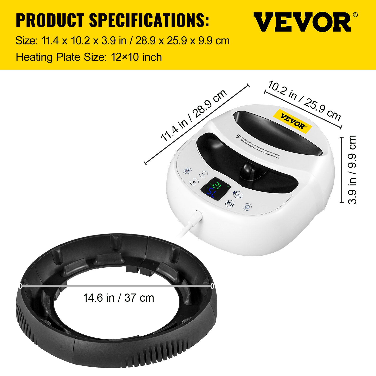 VEVOR Mini Prensa de Calor Portátil para Camisetas  Máquina de Transferencia de Calor 12x10inch (30x 25cm) para Camisetas, algodón, bolsos de metal, alfombrillas