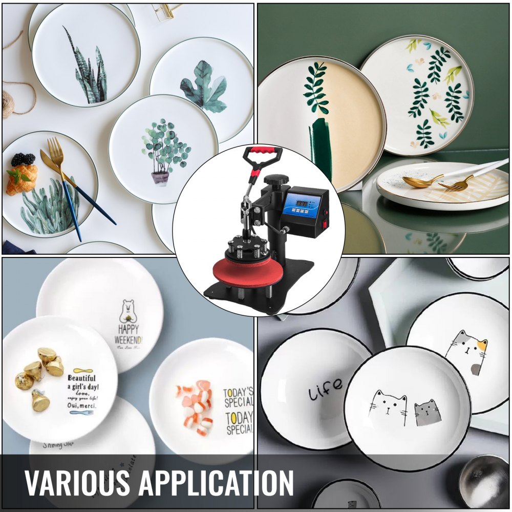 Prensa De Placa 20 Cm Prensa De Calor Transferir Máquina Impresión Platos