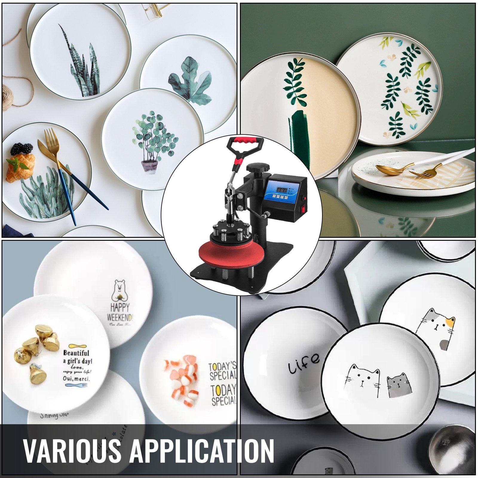 Prensa De Placa 20 Cm Prensa De Calor Transferir Máquina Impresión Platos