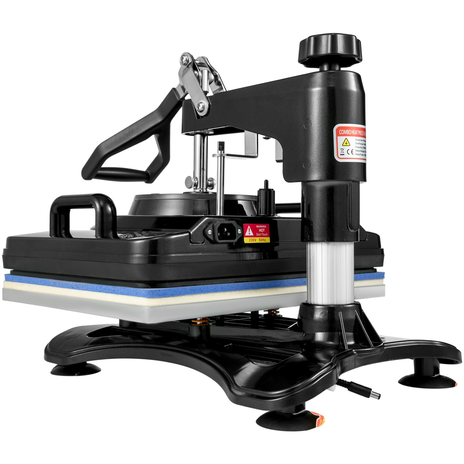 VEVOR Prensa de Calor 5 en 1 Máquina de Prensa de Calor 38X30cm Máquina de Transferencia de Calor Negro para Camiseta Taza y Tapa