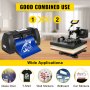 VEVOR Prensa de Calor 5 en 1 1800 W 38 x 38 cm Máquina Cortadora de Vinilo 375 mm Máquina de Impresión de Calor Giratoria para Camisetas, Tazas, Platos, Gorras, Diseño de Rotación Completa de 360°
