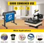 VEVOR Prensa de Calor 5 en 1 1800 W 38 x 38 cm Máquina Cortadora de Vinilo 870 mm Máquina de Impresión de Calor Giratoria para Camisetas, Tazas, Platos, Gorras, Diseño de Rotación Completa de 360°