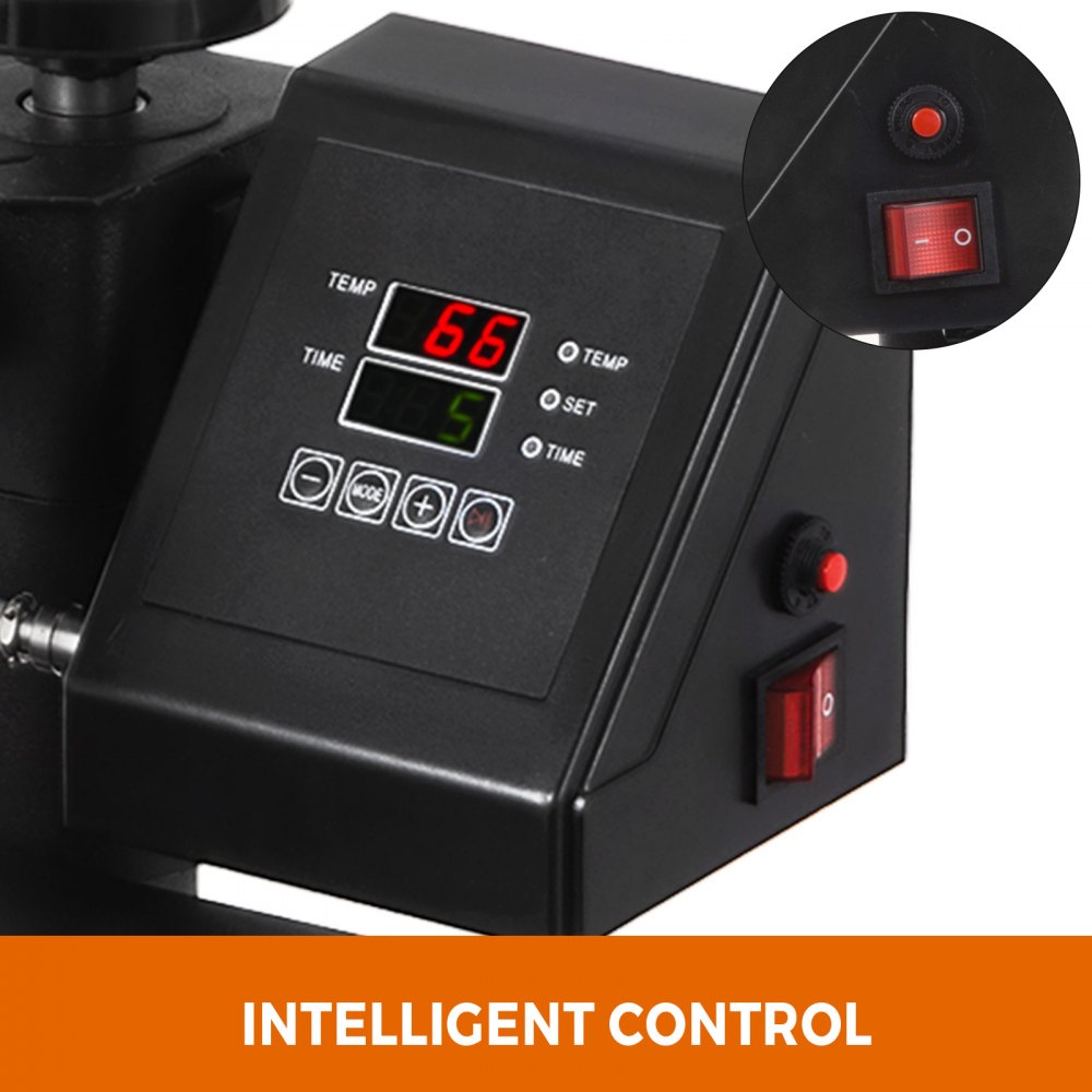 6 En 1 Prensa De Calor Máquina Transferir 15"x15" Sombrero Sublimación Plato