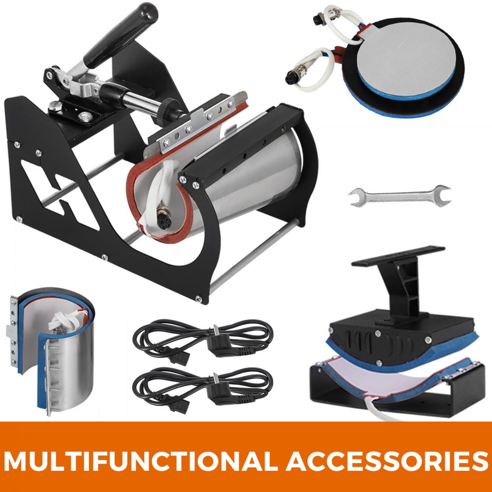 6 En 1 Prensa De Calor Máquina Transferir 15"x15" Sombrero Sublimación Plato