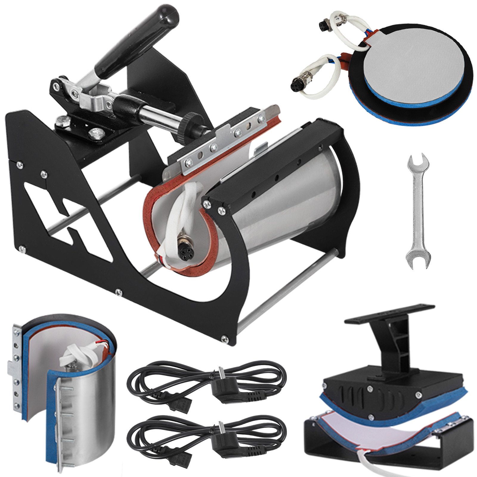 6 En 1 Prensa De Calor Máquina Transferir 15"x15" Sombrero Sublimación Plato