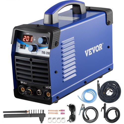 VEVOR Soldador Inversor TIG 230 V 200 A Soldador Inverter para Soldadura TIG 2 en 1 10,14 kg Sistema de Refrigeración Equipo de Soldadura Inverter AC DC 45x34x27 cm con Tecnología IGBT para TIG, MMA