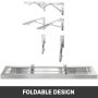 Estante de concesión VEVOR con soportes de acero inoxidable plegables y diseño elegante.