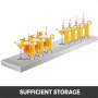 Estantería de concesión VEVOR con copas de cóctel y guarniciones de cítricos, que ofrece suficiente almacenamiento.