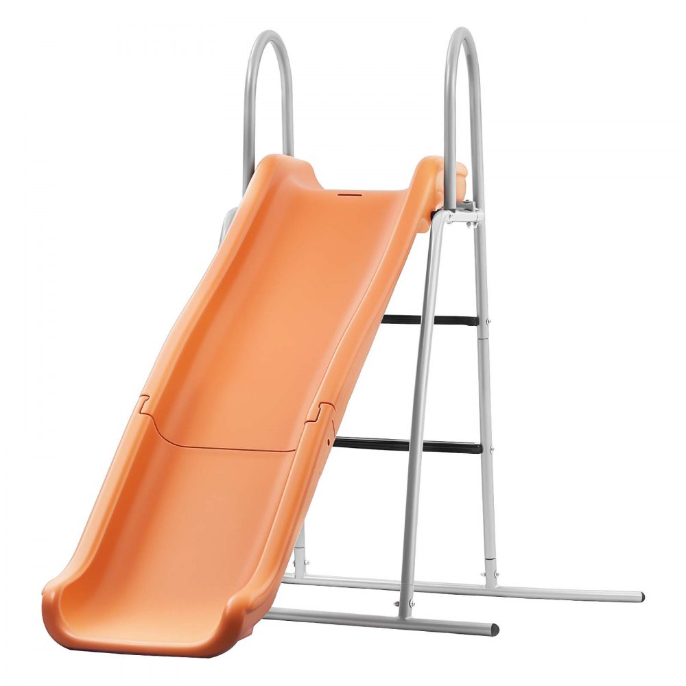 VEVOR Tobogán con Agua 165 cm, Tobogán Independiente con Lona para Suelo, Rociador Ajustable Incorporado para Grifo o Manguera, Escalera de Escalada, de Hierro y Plástico HDPE, para Piscina, Jardín