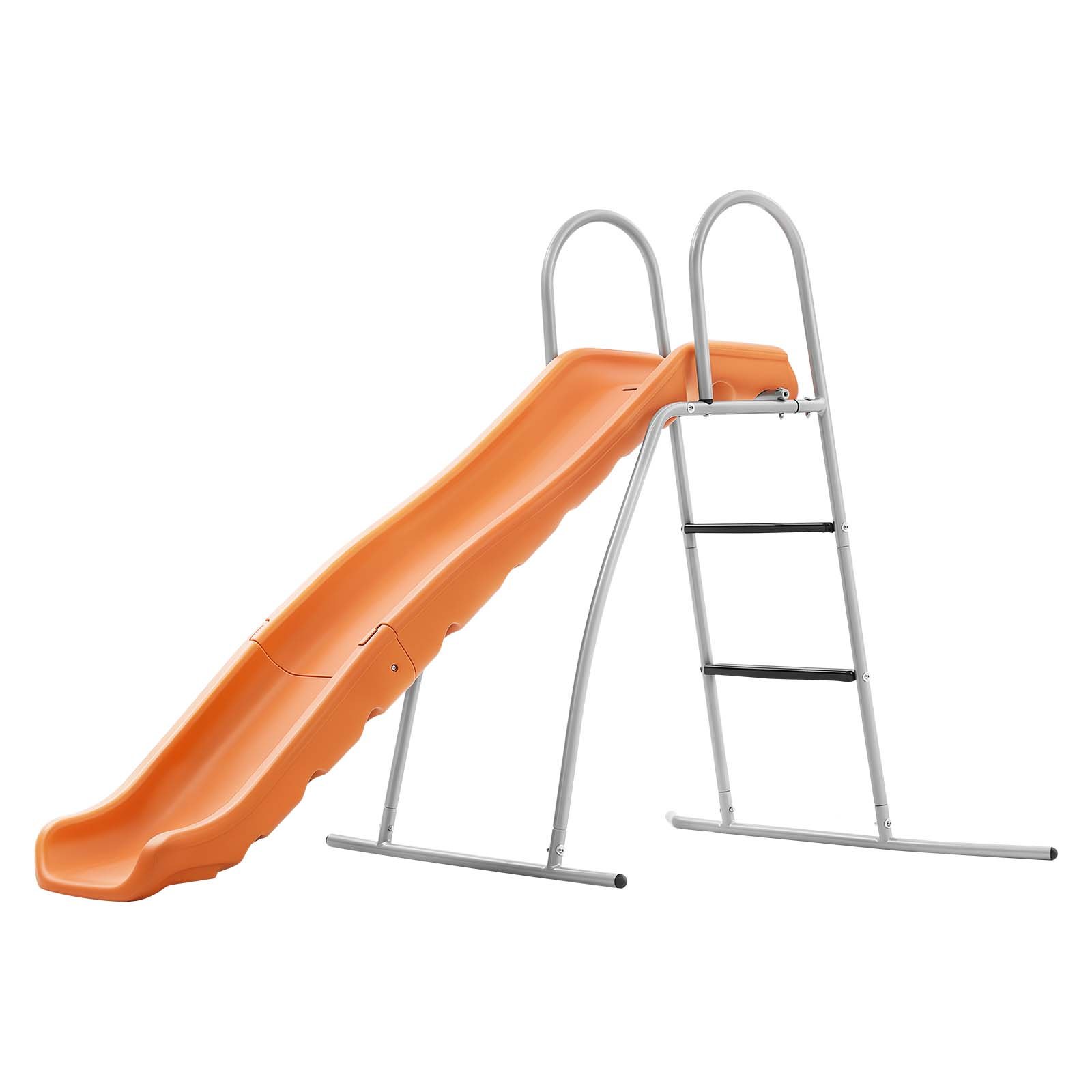 VEVOR Tobogán con Agua 165 cm, Tobogán Independiente con Lona para Suelo, Rociador Ajustable Incorporado para Grifo o Manguera, Escalera de Escalada, de Hierro y Plástico HDPE, para Piscina, Jardín