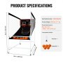 VEVOR Juego de Baloncesto Arcade Interior para 2 Jugadores, Deporte de Doble Tiro en Casa con 5 Bolas, 8 Modos de Juego, Marcador Electrónico y Bomba de Inflado, 2286 x 1219 x  2133 ± 50 mm, Negro