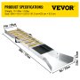 Caja de compuerta de aluminio plegable VEVOR, 50 pulgadas x 9 pulgadas, 10,14 libras, especificaciones del producto.