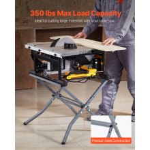 VEVOR Soporte Plegable para Sierra de Mesa Capacidad de Carga de 158,76 kg, Gris