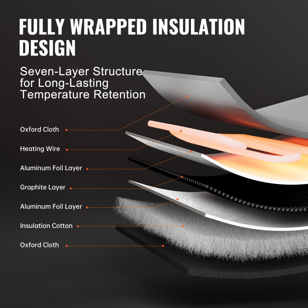 VEVOR Calentador de Tambor 19 L Manta Calefactora 1300 W Cinturón Calefactor