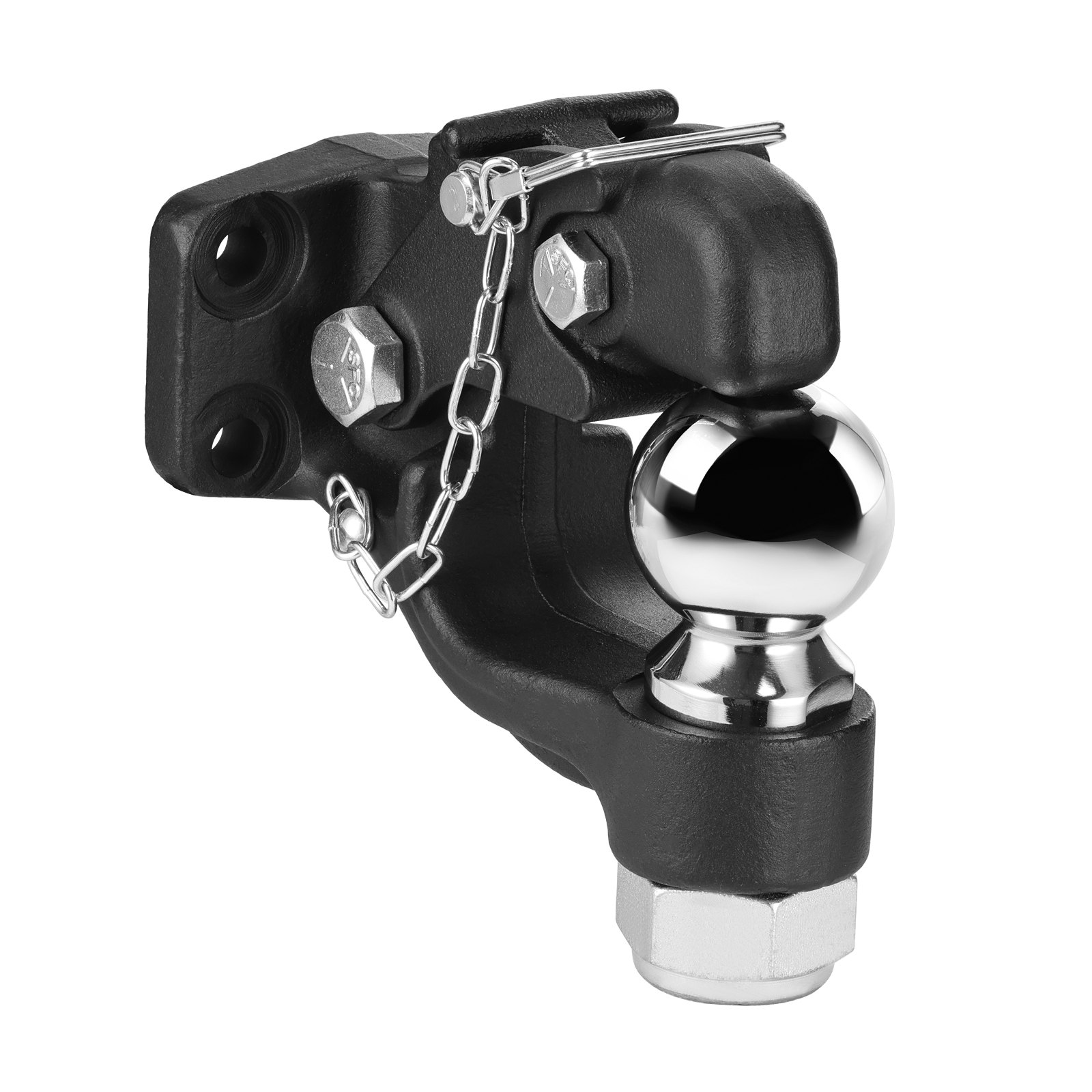 VEVOR Gancho de Enganche, Capacidad de Remolque de 9070 kg, Bola de Enganche Combinada de 2-5/16 pulgadas con Kit de Montaje, para Anillos de Luneta de 2,5"-3", Revestimiento de Polvo Negro