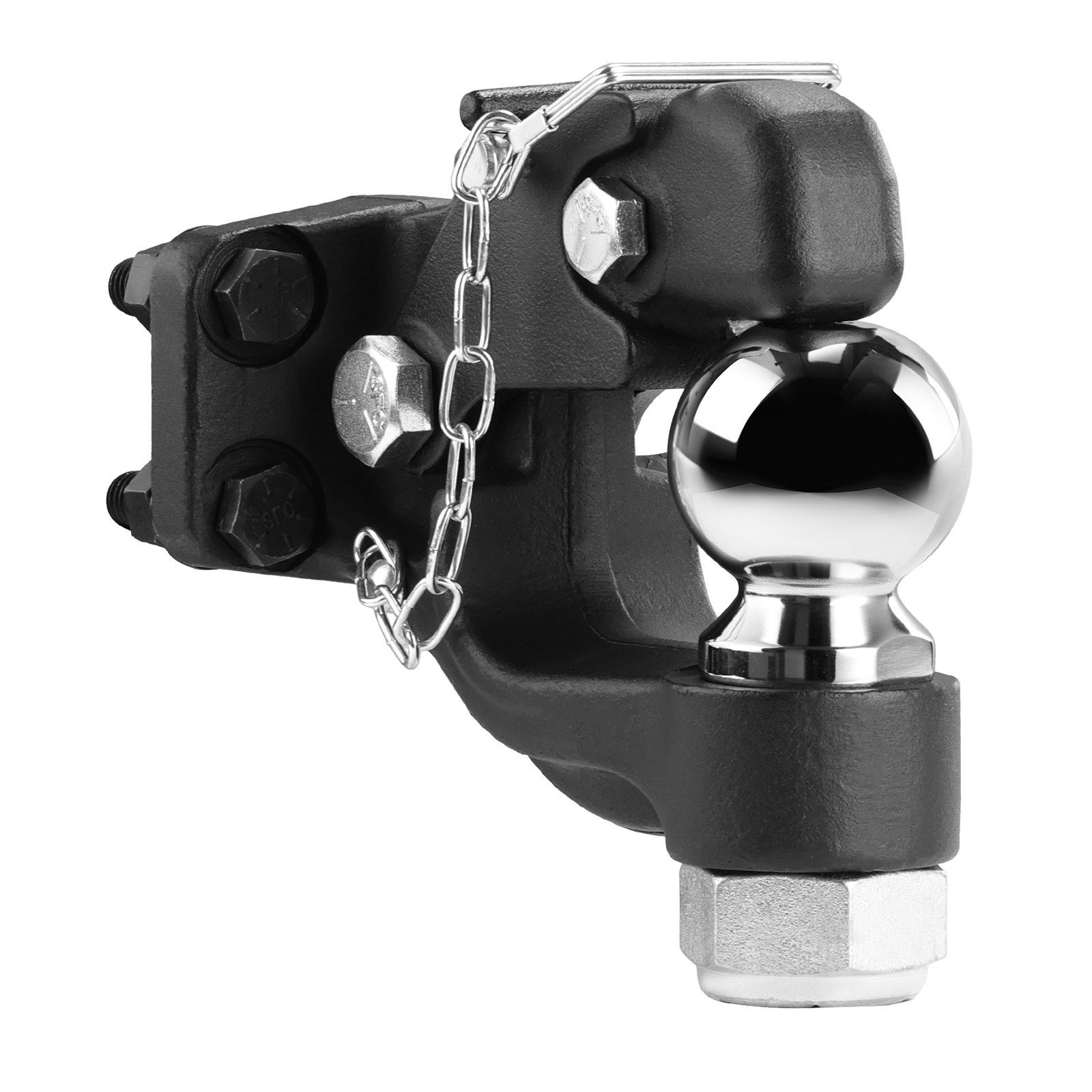 VEVOR Gancho de Enganche, Capacidad de Remolque de 9070 kg, Bola de Enganche Combinada de 2-5/16 pulgadas con Kit de Montaje, para Anillos de Luneta de 2,5"-3", Revestimiento de Polvo Negro