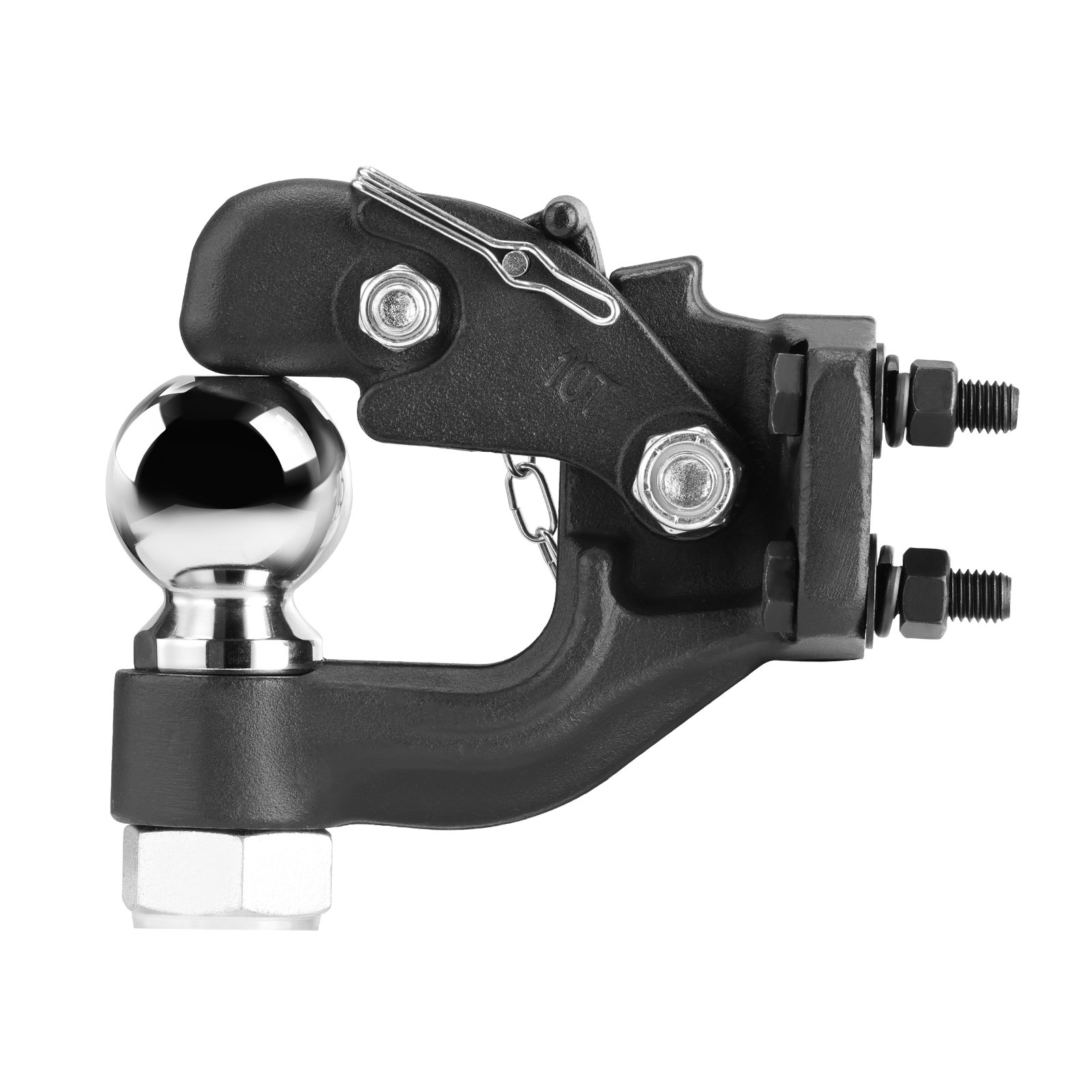 VEVOR Gancho de Enganche, Capacidad de Remolque de 9070 kg, Bola de Enganche Combinada de 2-5/16 pulgadas con Kit de Montaje, para Anillos de Luneta de 2,5"-3", Revestimiento de Polvo Negro
