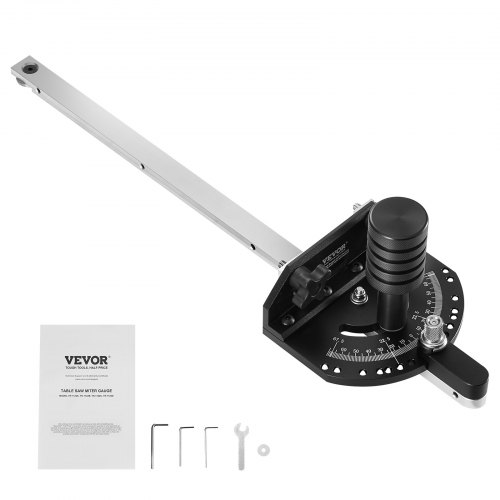 VEVOR Calibre de inglete de precisión, ranura estándar de 3/4'' x 3/8'', calibre de inglete para sierra de mesa de aleación de aluminio con 15 topes de ángulo, émbolo con resorte ajustable y disco ext