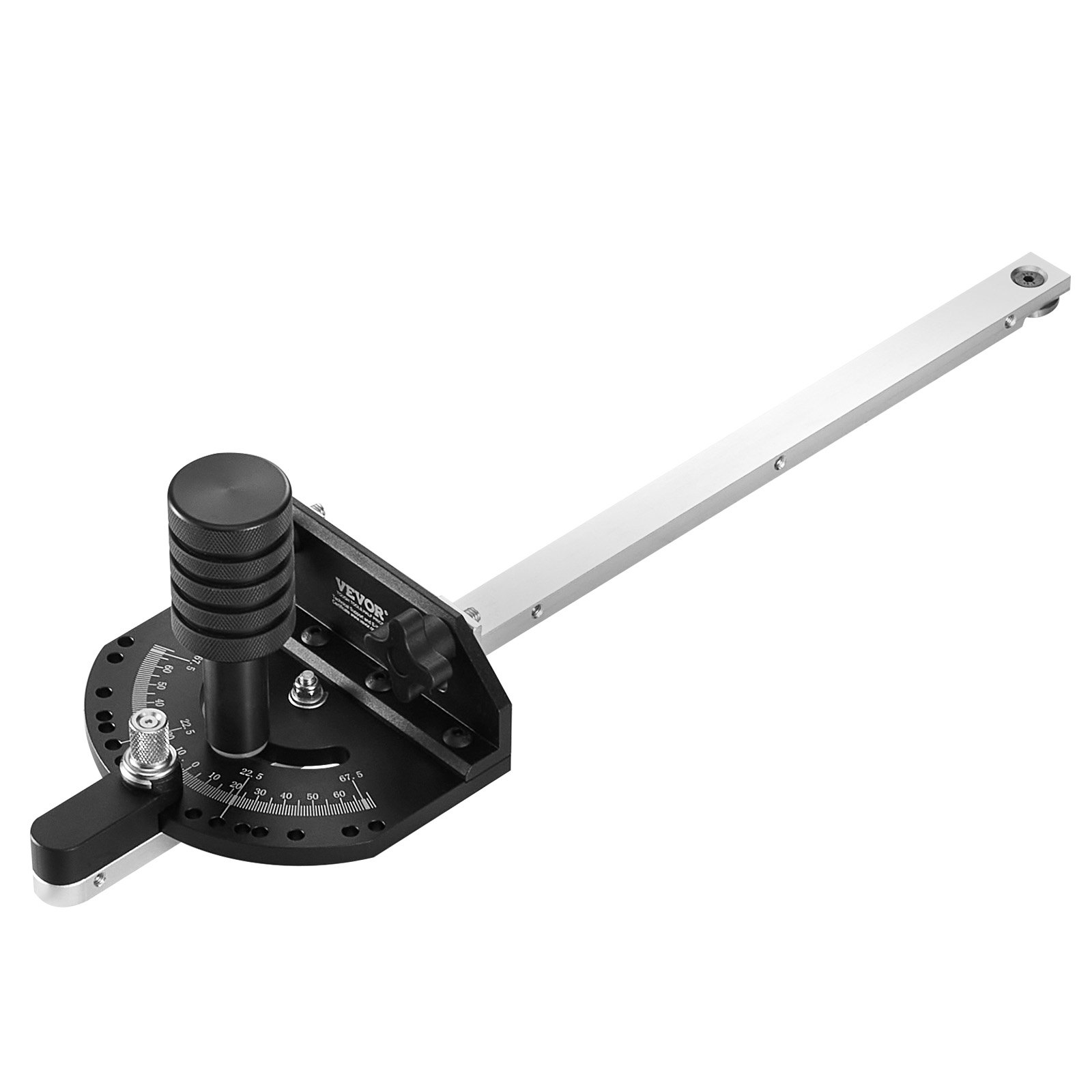VEVOR Calibre de inglete de precisión, ranura estándar de 3/4'' x 3/8'', calibre de inglete para sierra de mesa de aleación de aluminio con 15 topes de ángulo, émbolo con resorte ajustable y disco ext