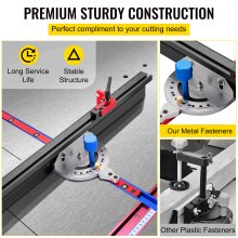 VEVOR Sierra de Mesa Calibre de Ingletes 450 mm Regla de Precisión Inglete de Aleación de Aluminio de Marcado Láser 60° Ajustable Herramienta de Carpintería para Mesas de Enrutador y Ensambladoras