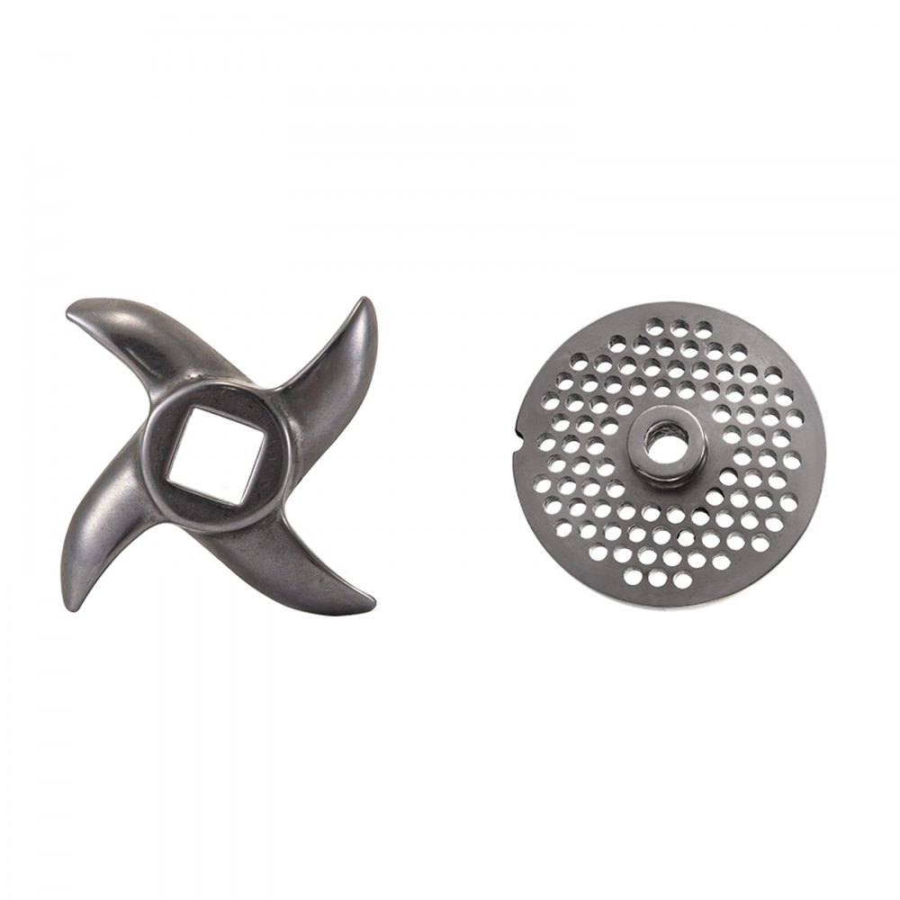 VEVOR Picadora de Carne de Acero Inoxidable 304 con Motor de 370 Vatios, con 2 Arandelas (6 + 8 mm), 80 kg por Hora