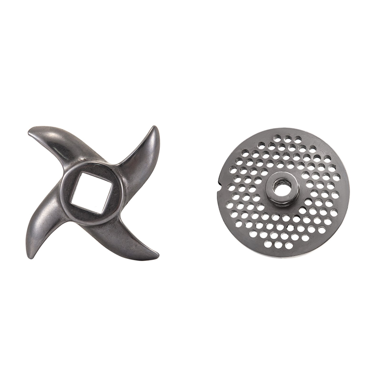VEVOR Picadora de Carne de Acero Inoxidable 304 con Motor de 370 Vatios, con 2 Arandelas (6 + 8 mm), 80 kg por Hora