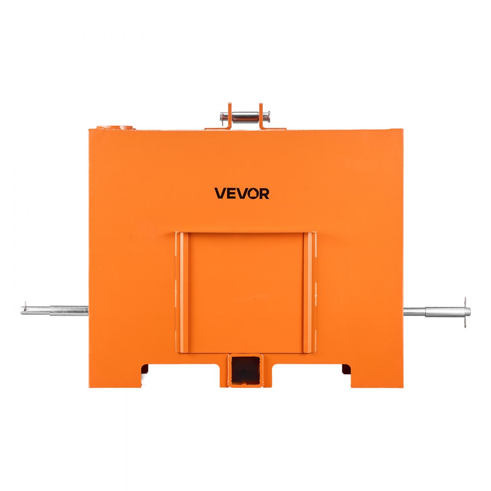 VEVOR Caja de Lastre con Enganche de 3 Puntos para Tractores, Capacidad de 0,09 m³, Carga de 363 kg, Contrapeso para Tractor de Categoría 1, Enganche de Remolque Universal, de Acero, Color Naranja