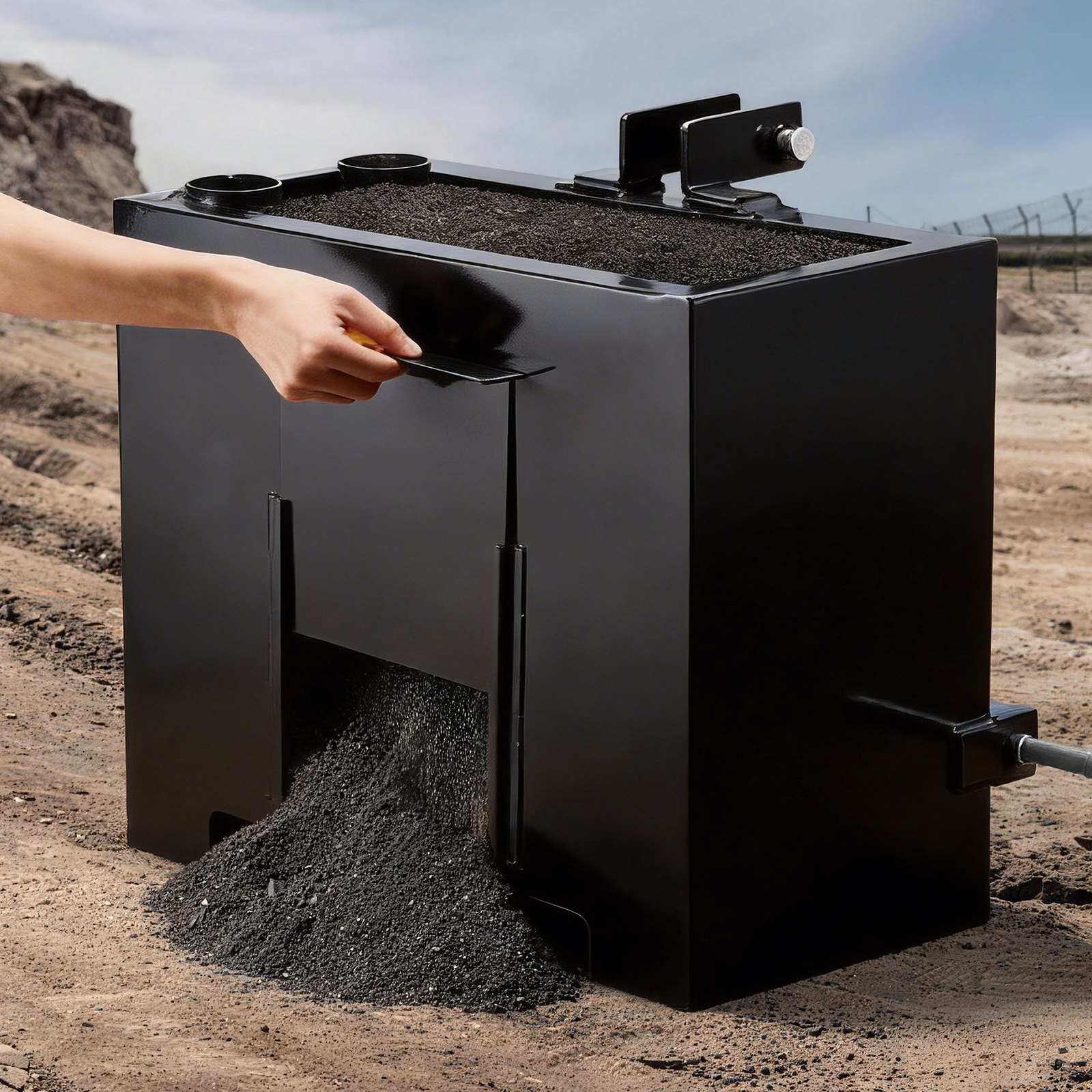 VEVOR Caja de Lastre con Enganche de 3 Puntos para Tractores, Capacidad de Carga de 363 kg, Contrapeso para Tractor de Categoría 1, Enganche de Remolque Estándar, Caja de Balasto de Acero, Color Negro