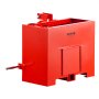 VEVOR Caja de Lastre con Enganche de 3 Puntos para Tractores, Capacidad de 0,09 m³ 363 kg, Contrapeso para Tractor Categoría 1, Enganche de Remolque Estándar, Caja de Balasto de Acero con Puerta, Rojo