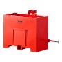 VEVOR Caja de Lastre con Enganche de 3 Puntos para Tractores, Capacidad de 0,09 m³ 363 kg, Contrapeso para Tractor Categoría 1, Enganche de Remolque Estándar, Caja de Balasto de Acero con Puerta, Rojo