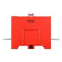 VEVOR Caja de Lastre con Enganche de 3 Puntos para Tractores, Capacidad de 0,09 m³ 363 kg, Contrapeso para Tractor Categoría 1, Enganche de Remolque Estándar, Caja de Balasto de Acero con Puerta, Rojo