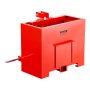 VEVOR Caja de Lastre con Enganche de 3 Puntos para Tractores, Capacidad de 0,09 m³ 363 kg, Contrapeso para Tractor Categoría 1, Enganche de Remolque Estándar, Caja de Balasto de Acero con Puerta, Rojo