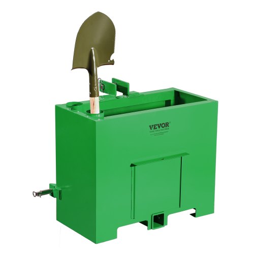 VEVOR Caja de Lastre, Lastre de Tractor de Categoría 1 de 3 Puntos Carga de 362,87kg para Receptor de Enganche de 5cm Accesorio de Cargador de Volumen de 0,12m³ de Acero con Puerta Corrediza, Verde