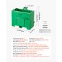 VEVOR Caja de Lastre con Enganche de 3 Puntos para Tractores, Capacidad de 0,09 m³ 363 kg, Caja de Balasto para Tractor de Categoría 1, Enganche de Remolque Estándar 55 mm, Contrapeso de Acero, Verde