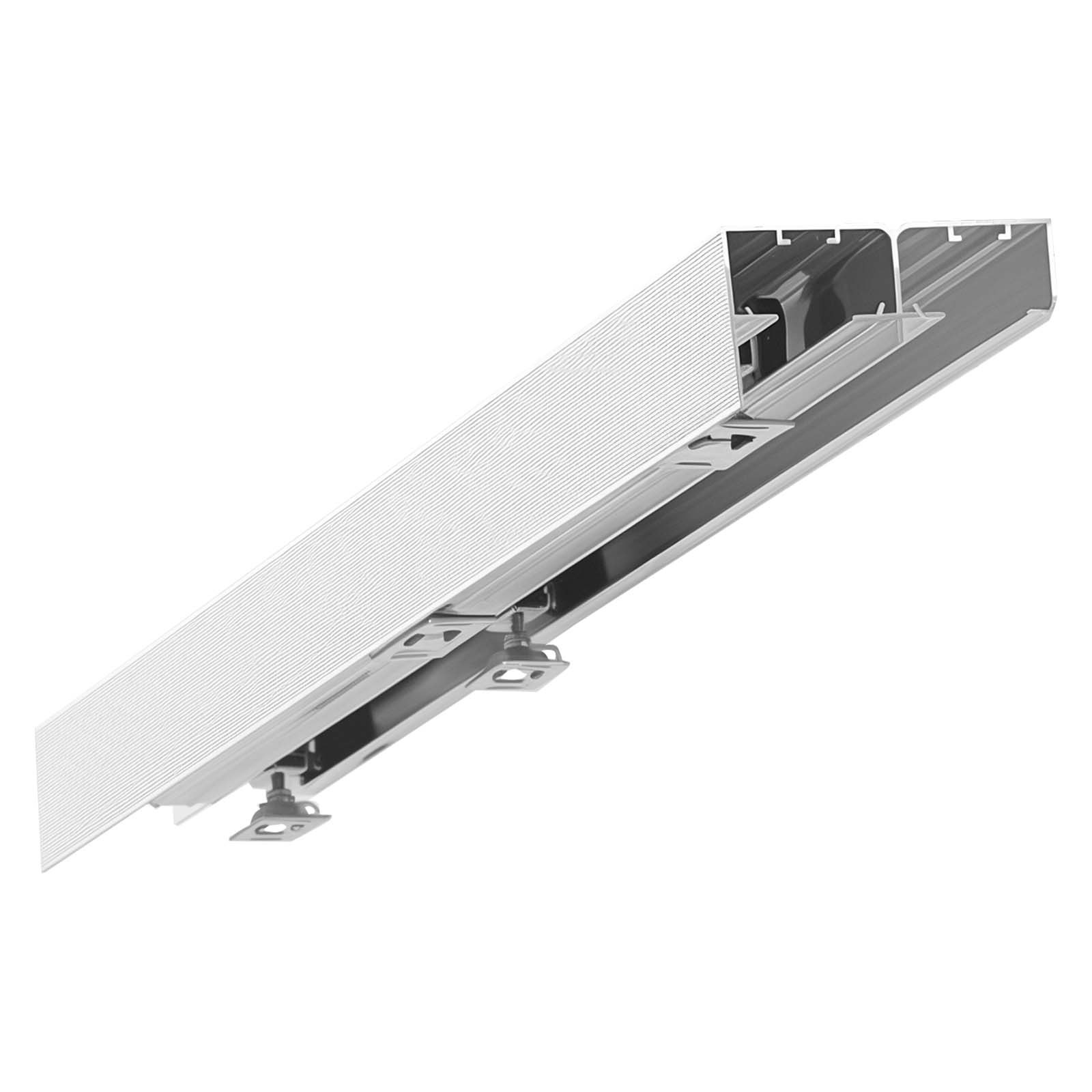 VEVOR Kit de Herrajes para Puertas Corredizas 121,92 cm Herraje para Puerta Corredera de Doble Riel de Aleación de Aluminio para Sistemas de 2 Puertas de 25-45 mm de Grosor y 610 mm de Ancho, Plata