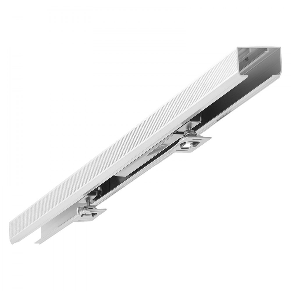 VEVOR Kit de Herrajes para Puerta Corrediza 113,5 cm, Herraje para Una Sola Puerta de 25-45 mm de Grosor y 610 mm de Ancho, Pista de Aleación de Aluminio, Deslizamiento Suave y Silencioso, Plata