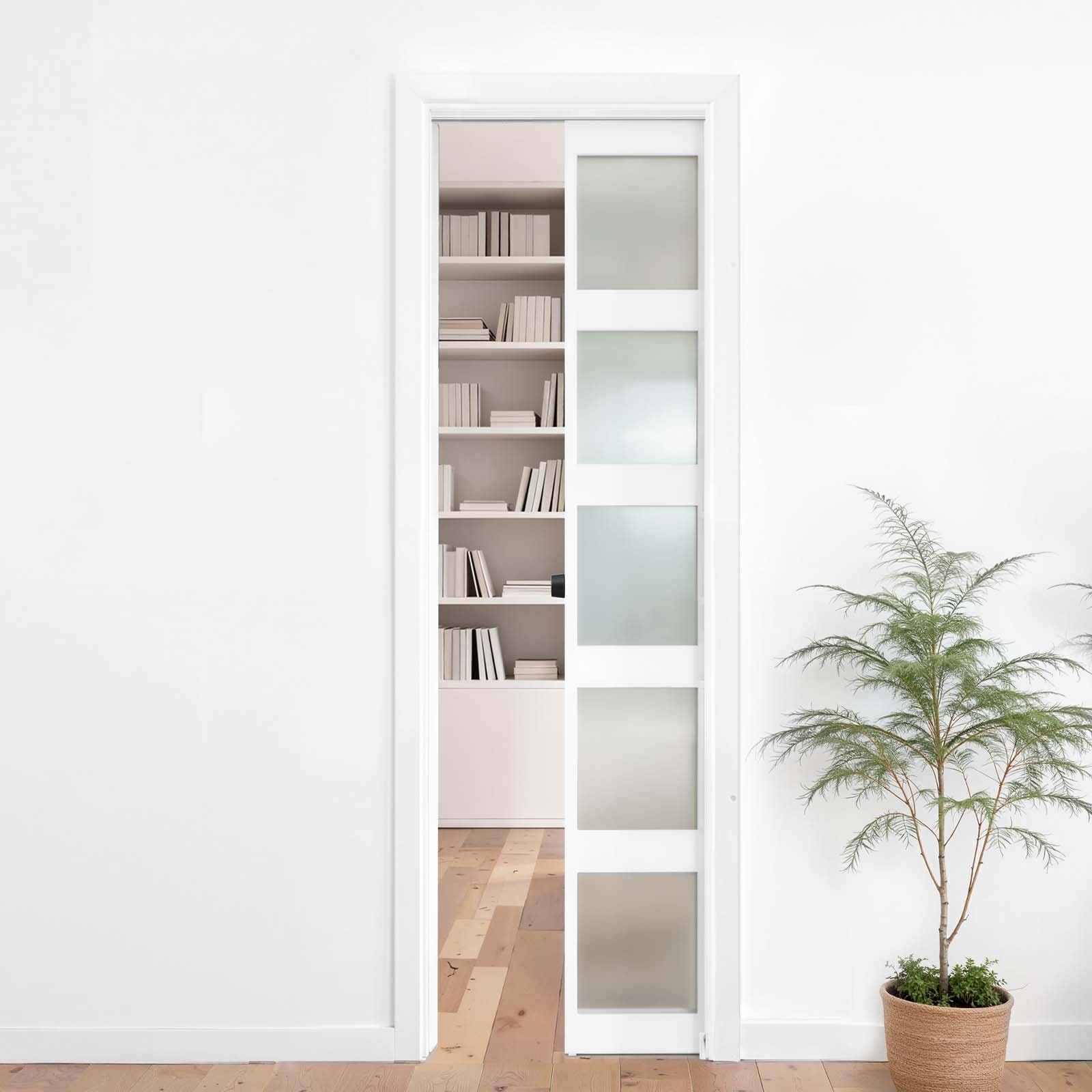 VEVOR Kit de Herrajes para Puerta Corrediza 113,5 cm, Herraje para Una Sola Puerta de 25-45 mm de Grosor y 610 mm de Ancho, Pista de Aleación de Aluminio, Deslizamiento Suave y Silencioso, Plata