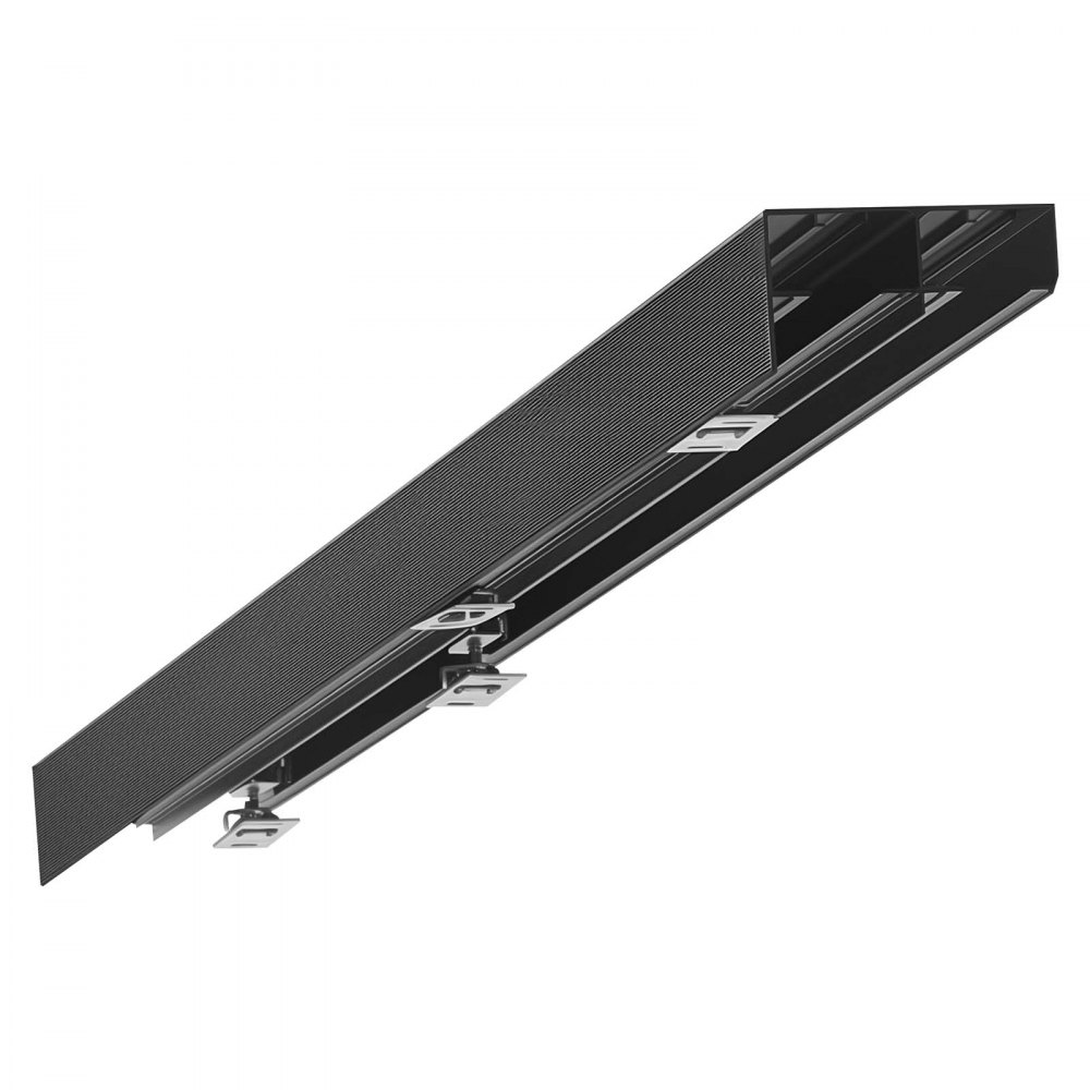 VEVOR Kit de Herrajes para Puertas Corredizas 152,4 cm, Herraje para Puerta Corredera de Doble Riel de Aleación de Aluminio, para Sistemas de 2 Puertas de 25-45 mm de Grosor y 762 mm de Ancho, Negro