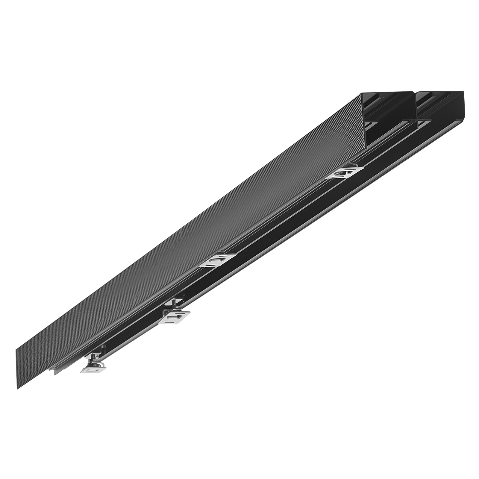 VEVOR Kit de Herrajes para Puertas Corredizas 182,88 cm Herraje para Puerta Corredera de Doble Riel de Aleación de Aluminio para Sistemas de 2 Puertas de 25-45 mm de Grosor y 762 mm de Ancho, Negro
