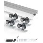 VEVOR Kit de Herrajes para Puertas Corredizas de 1524 mm de Aleación de Aluminio para Puertas Corredizas de Armario con Tiradores, para Sistema de 2 Puertas para Puertas de 35-45 mm de Grosor